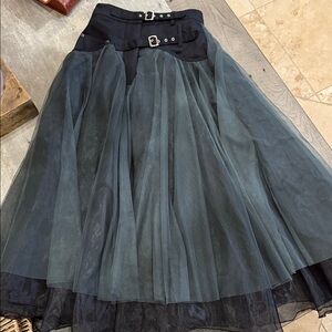 Elegant Black and Gray A-Line Skirt